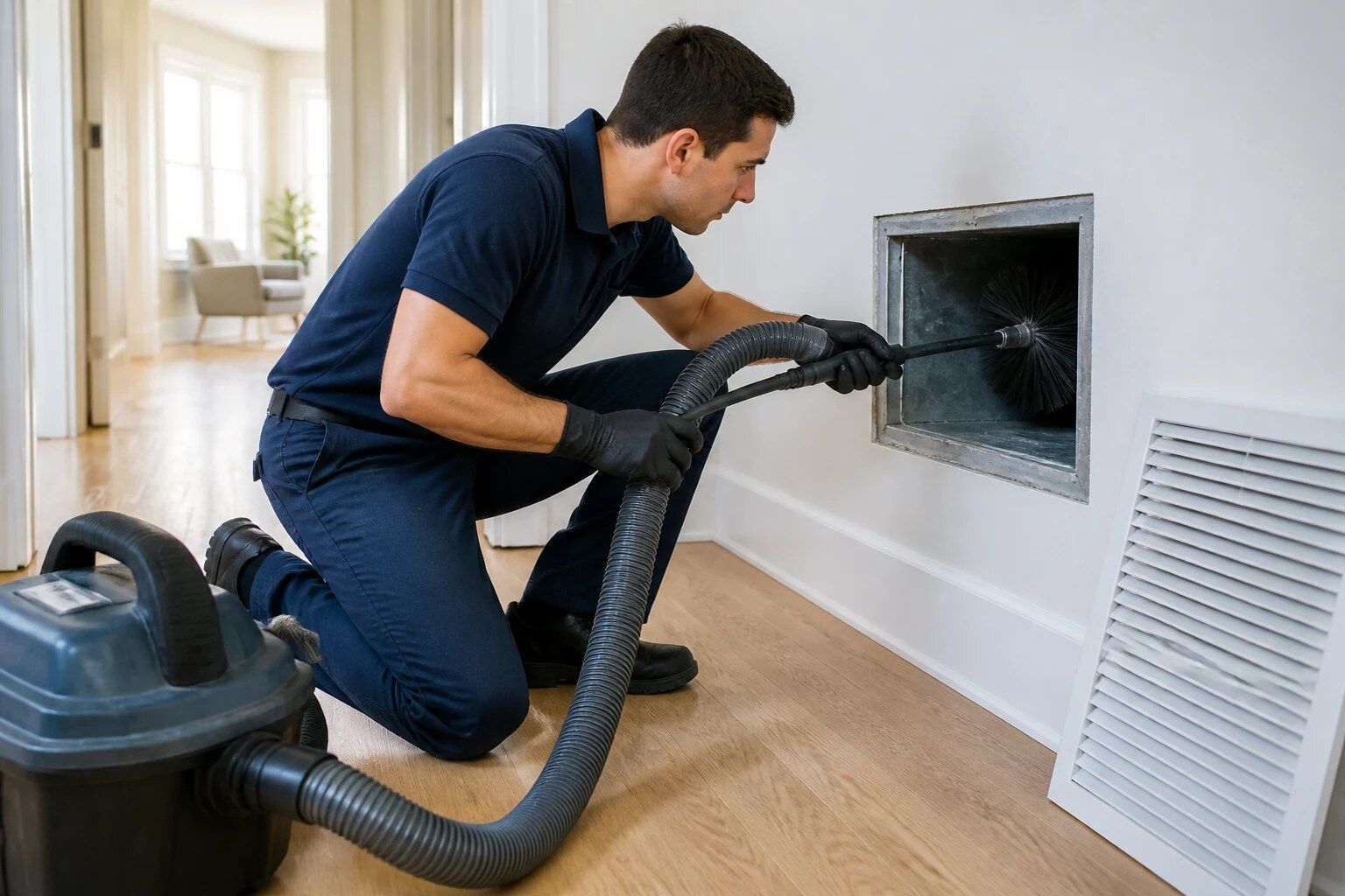 Illustrative image of residential duct cleaning equipment (stock image, not a Fresh Air job)